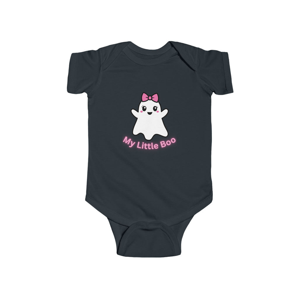 Baby Bodysuit - Cute Pink Bow Ghost "My Little Boo" Infant Onesie