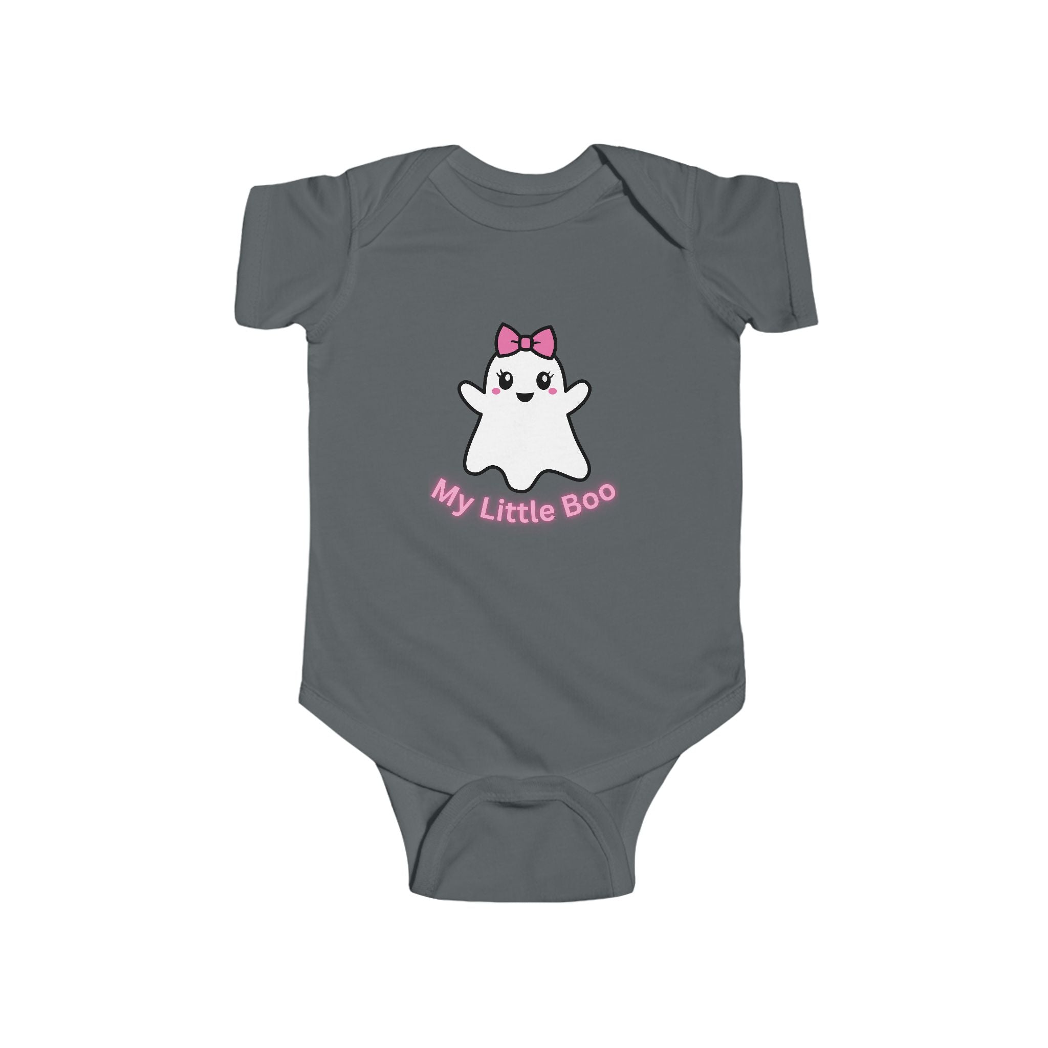 Baby Bodysuit - Cute Pink Bow Ghost "My Little Boo" Infant Onesie