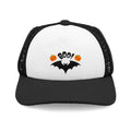 Halloween Dog Trucker Hat — "Boo!" Bat & Pumpkin Foam Front Cap